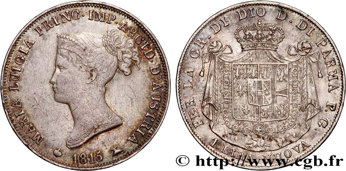 ITALIE - PARME ET PLAISANCE 1 Lire Marie-Louise 1815 Milan TTB 