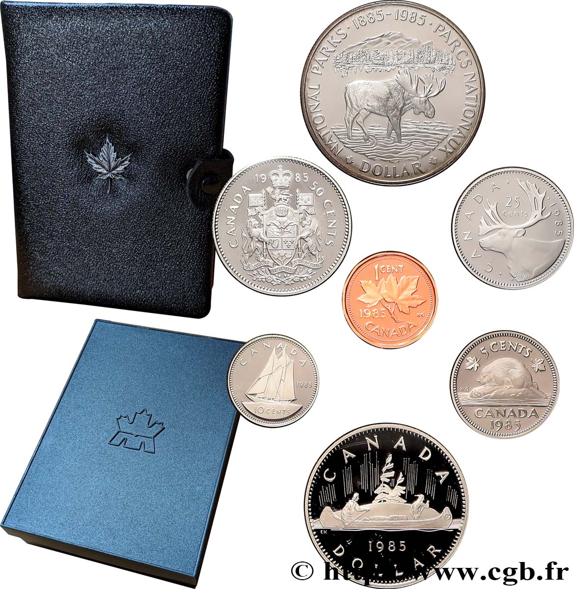 CANADA Série Proof 7 monnaies 1985  MS 