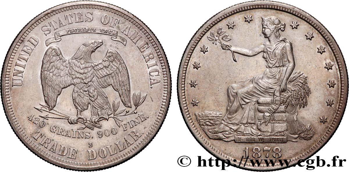 ÉTATS-UNIS D AMÉRIQUE 1 Dollar type “Trade Dollar” 1878 San Francisco TTB+ 