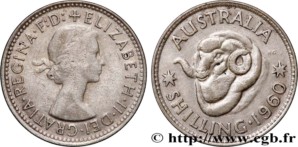 AUSTRALIA 1 Shilling Elisabeth II 1960 Melbourne MS 