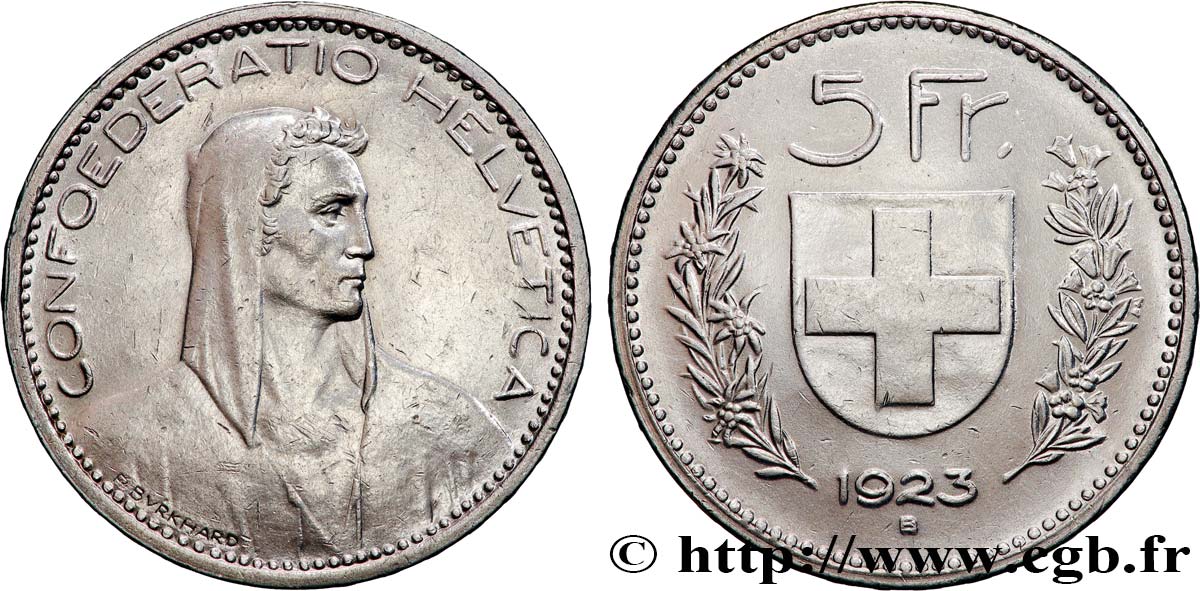 SUISSE 5 Francs Berger 1923 Berne TTB 