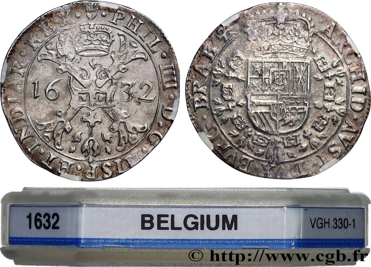 SPANISH NETHERLANDS - DUCHY OF BRABANT - PHILIP IV Demi-patagon 1632 Anvers AU GENI