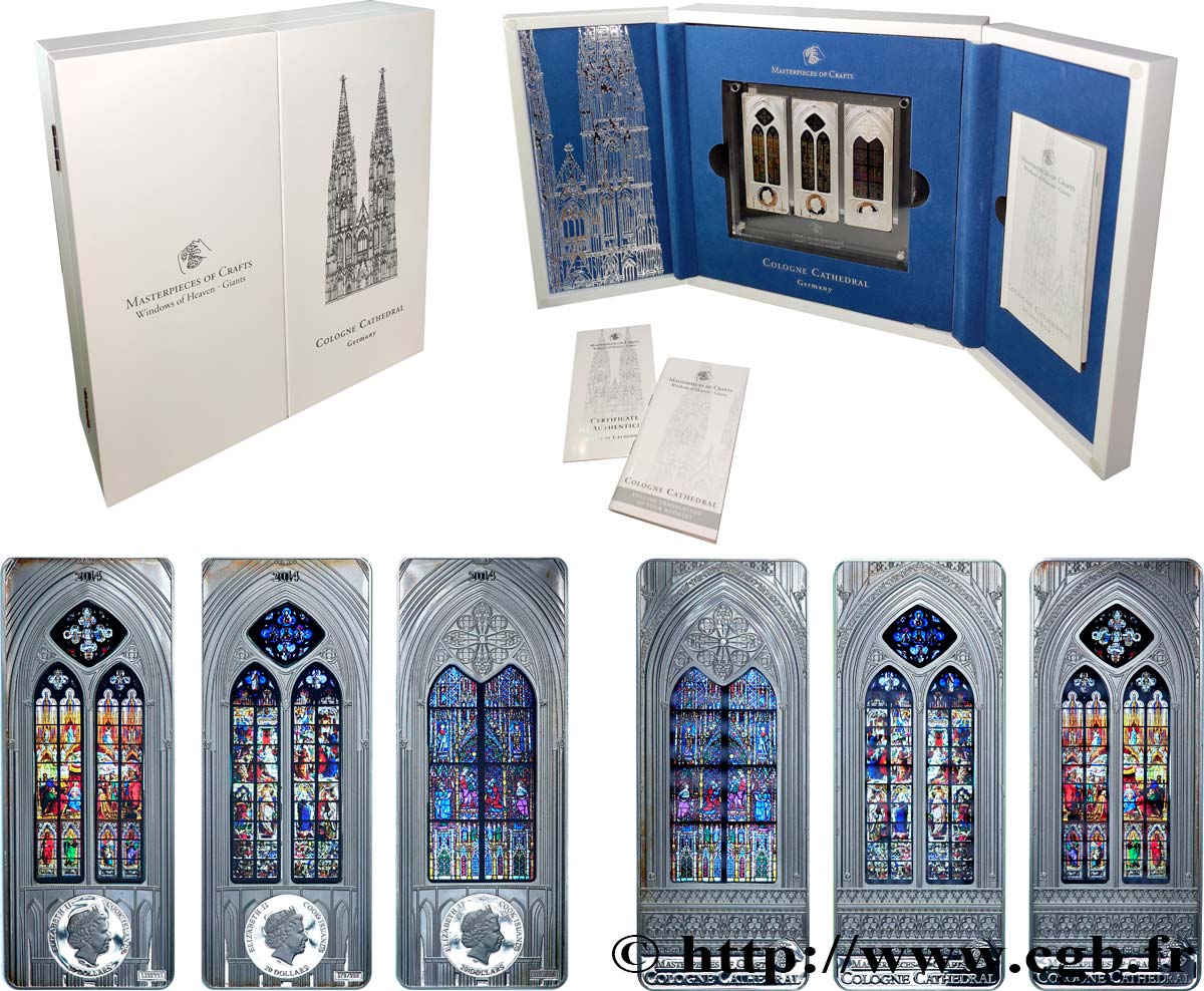 COOK INSELN Coffret 3 x 20 Dollars Cathédrale de Cologne 2014  ST 