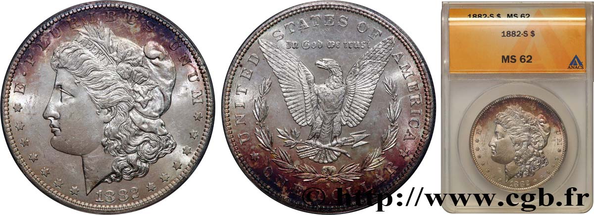 UNITED STATES OF AMERICA 1 Dollar type Morgan 1882 San Francisco - S MS62 ANACS
