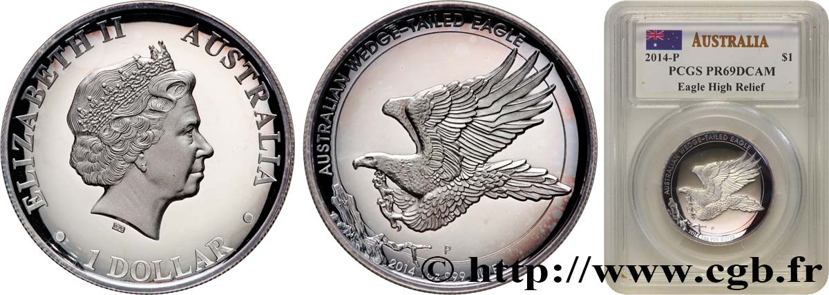 AUSTRALIA 1 Dollar Aigle à queue de cale Proof 2014  FDC69 NGC