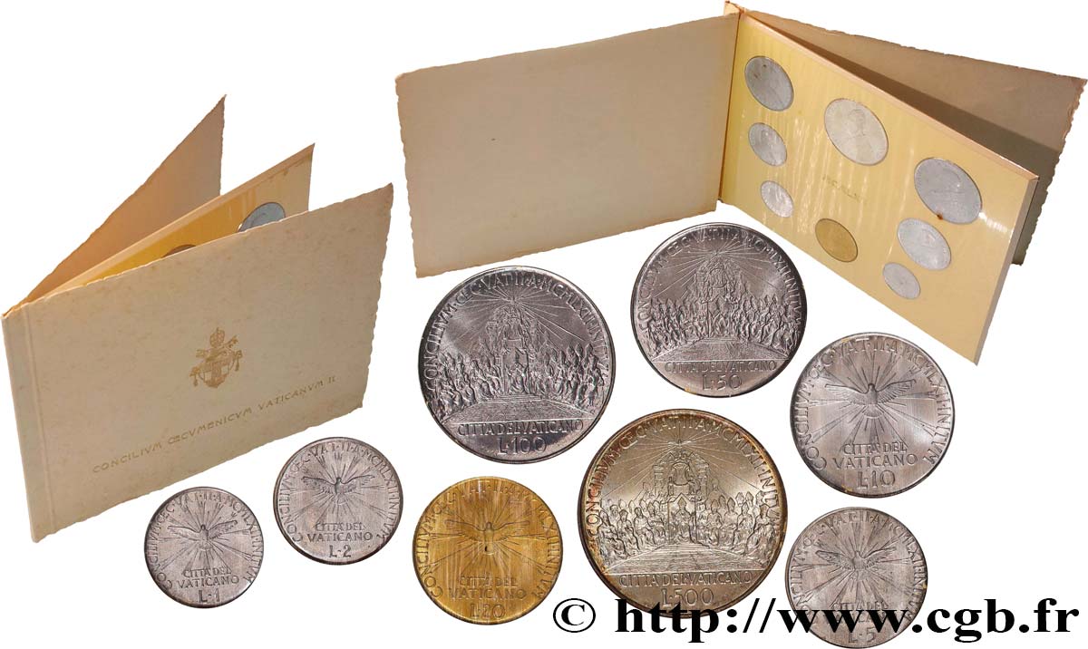 VATICAN AND PAPAL STATES Série 8 monnaies Jean XXIII an IV / Conseil Oecuménique Vatican II 1962 Rome MS 