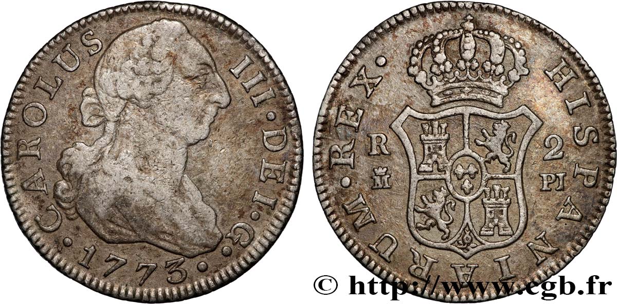 MÉXICO - CARLOS III 2 Reales  1773 Mexico MBC 