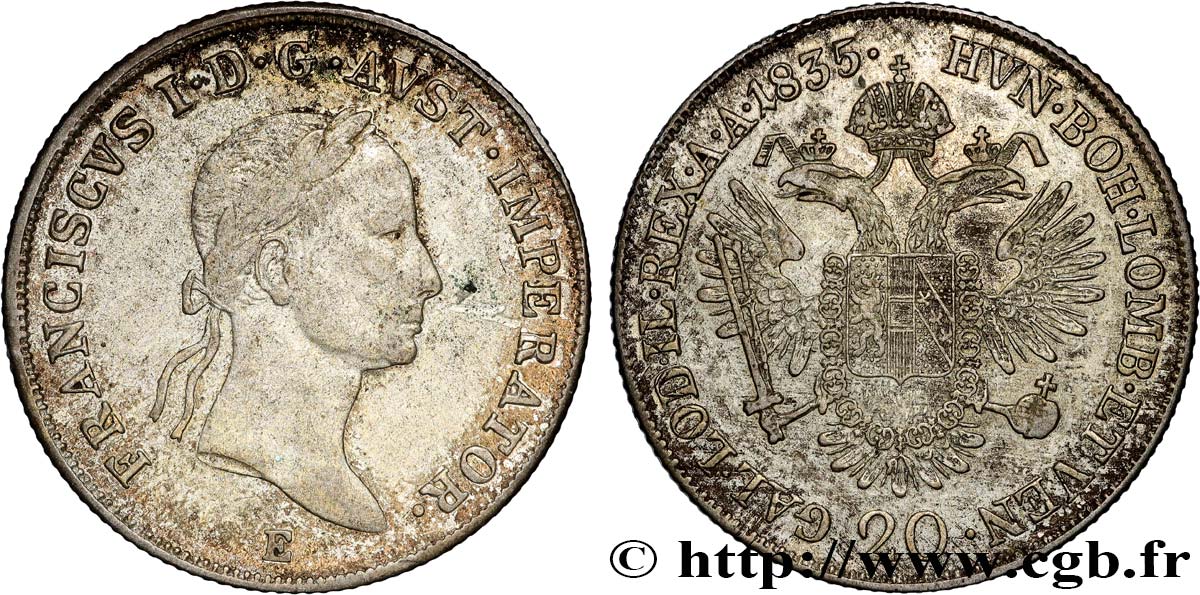 AUSTRIA 20 Kreuzer François Ier 1835 Alba Iulia MBC 