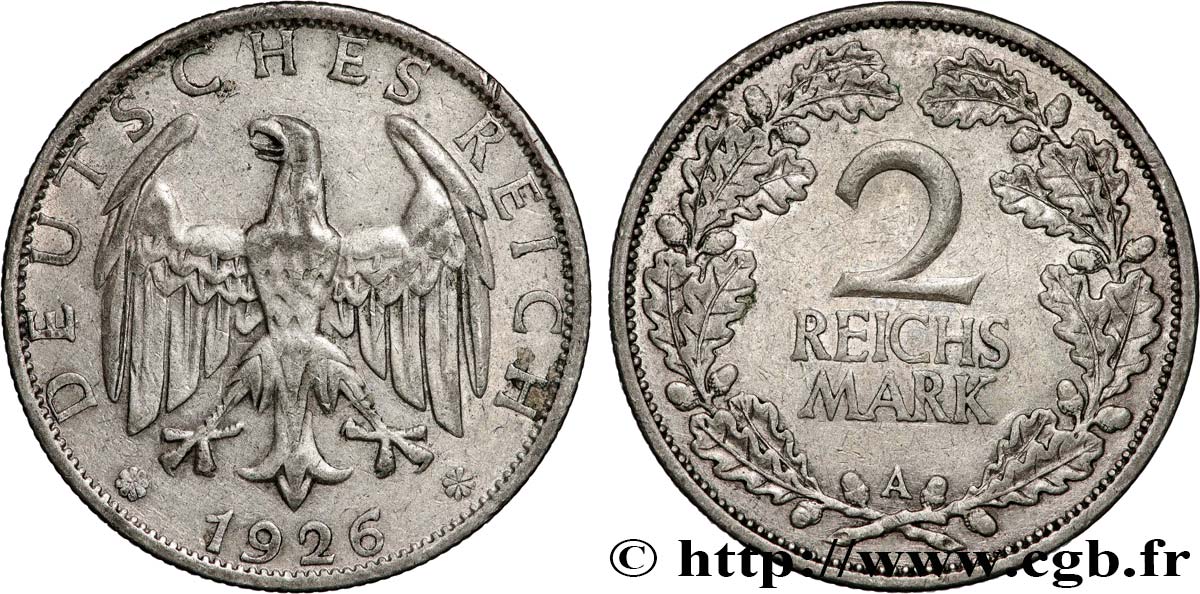 ALLEMAGNE 2 Reichsmark 1926 Berlin TTB 