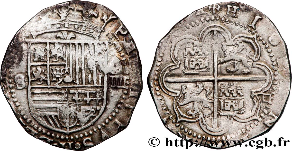 SPAIN - PHILIPPE II OF HABSBOURG 4 Reales n.d. Séville XF 