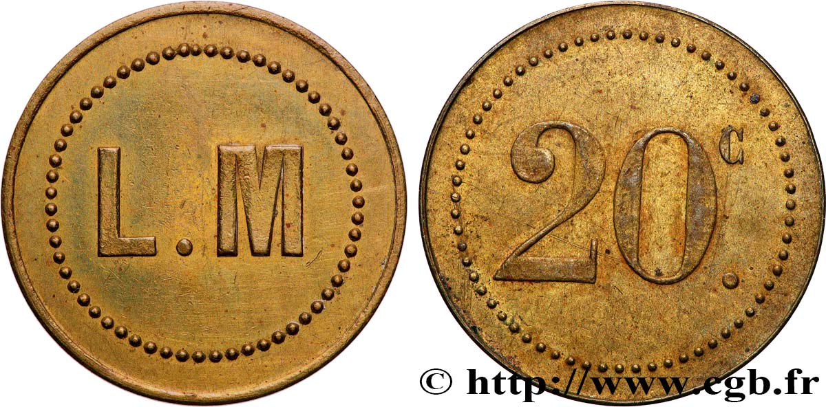 MONACO Jeton de 20 Centimes - Ligue Monégasque n.d.  SS 