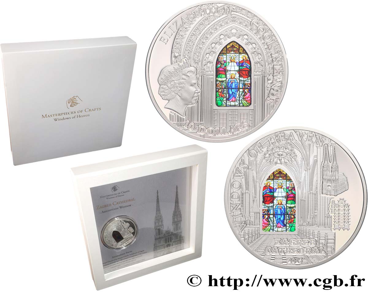 ÎLES COOK  10 Dollars Proof Cathédrale de Zagreb 2015  FDC 