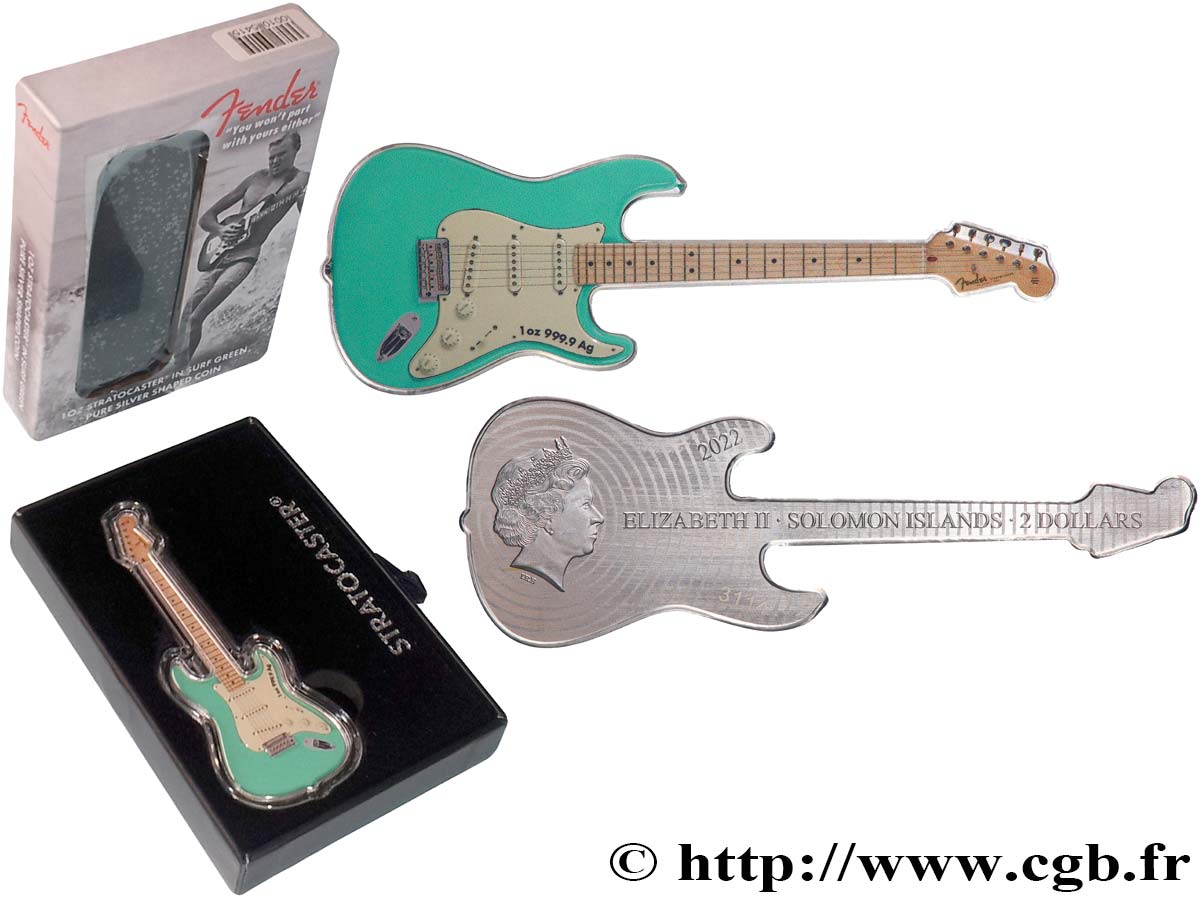 ISOLE SALAMONE 2 Dollars Surf Green Fender Stratocaster 2022  FDC 