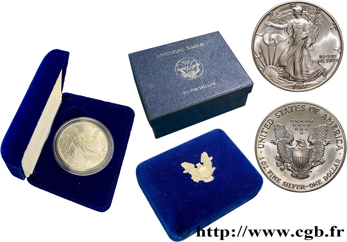 UNITED STATES OF AMERICA 1 Dollar type Silver Eagle 1988 Philadelphie MS 