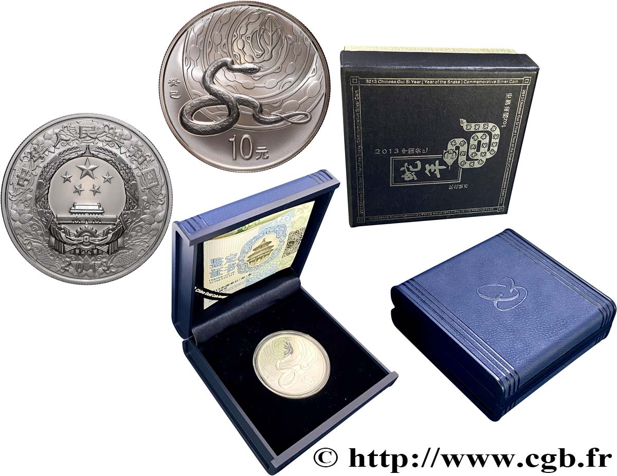 REPUBBLICA POPOLARE CINESE 10 Yuan Proof Année du Serpent 2013  FDC 