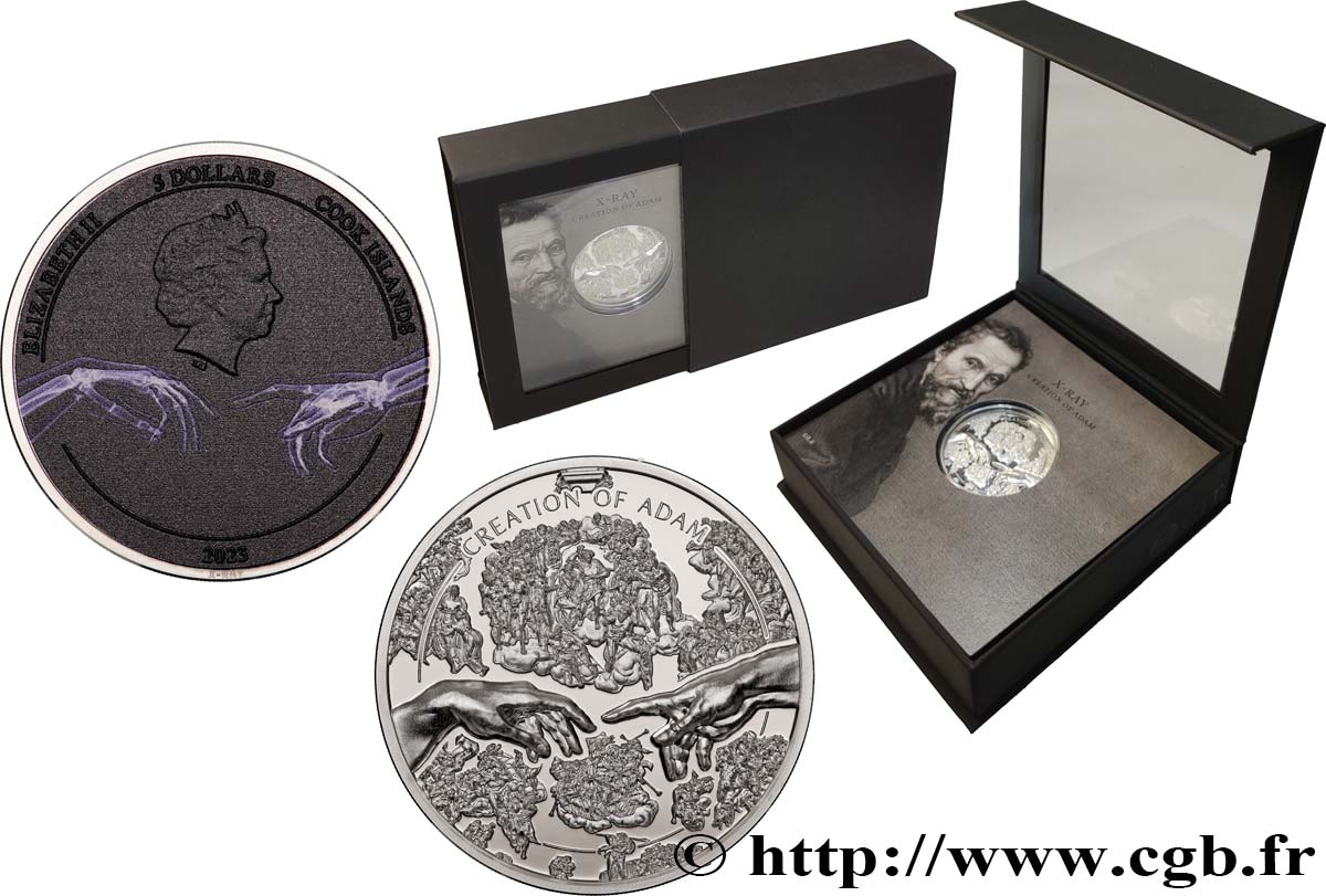 COOK INSELN 5 Dollars Proof Création d’Adam 2023  ST 