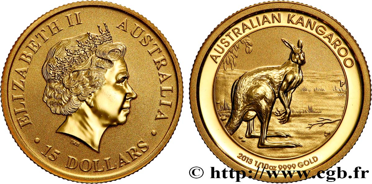 AUSTRALIE 15 Dollars Kangourou 2013 Perth SPL 
