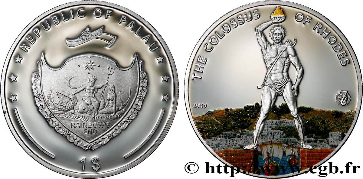 PALAU 1 Dollar Proof Colosse de Rhodes 2009  SPL 