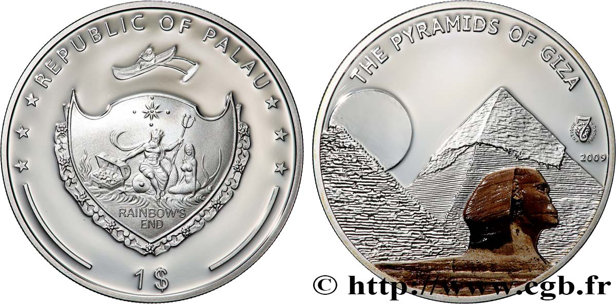 PALAU 1 Dollar Proof Pyramide de Gizeh 2009  MS 