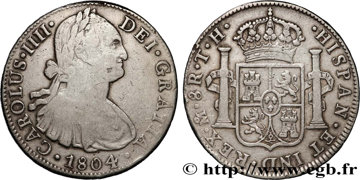 MEXICO - CHARLES IV 8 Reales  1804 Mexico VF 