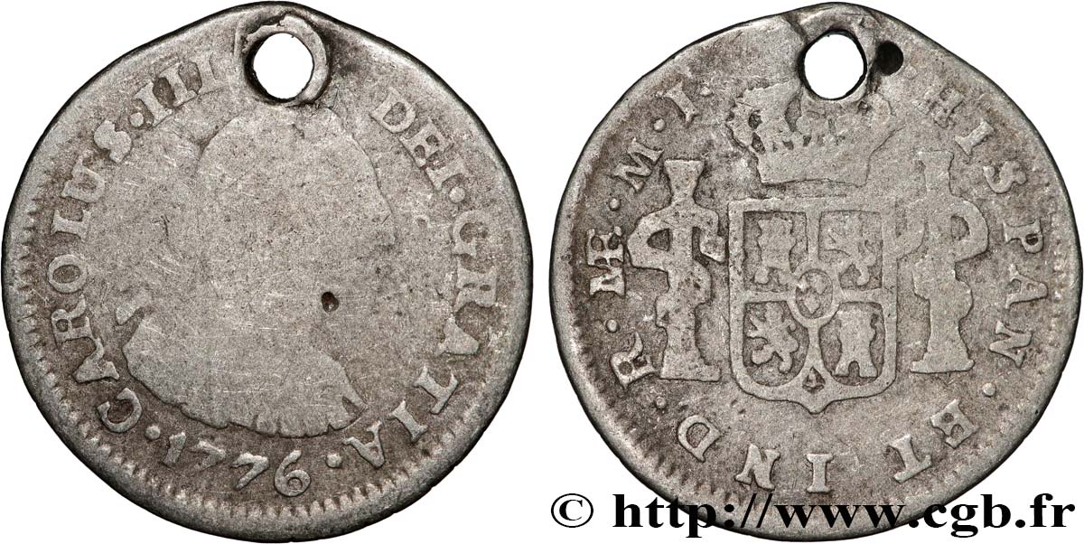 PERÚ - CARLOS III 1/2 Real  1776 Lima BC 