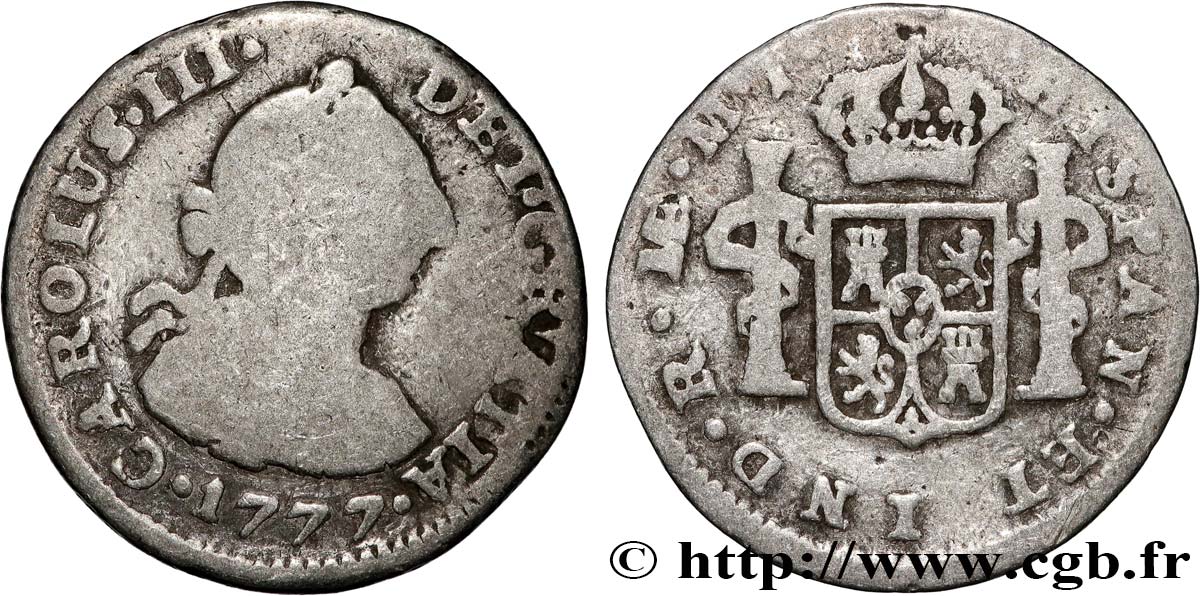 PERÙ - CARLO III 1/2 Real  1777 Lima MB 