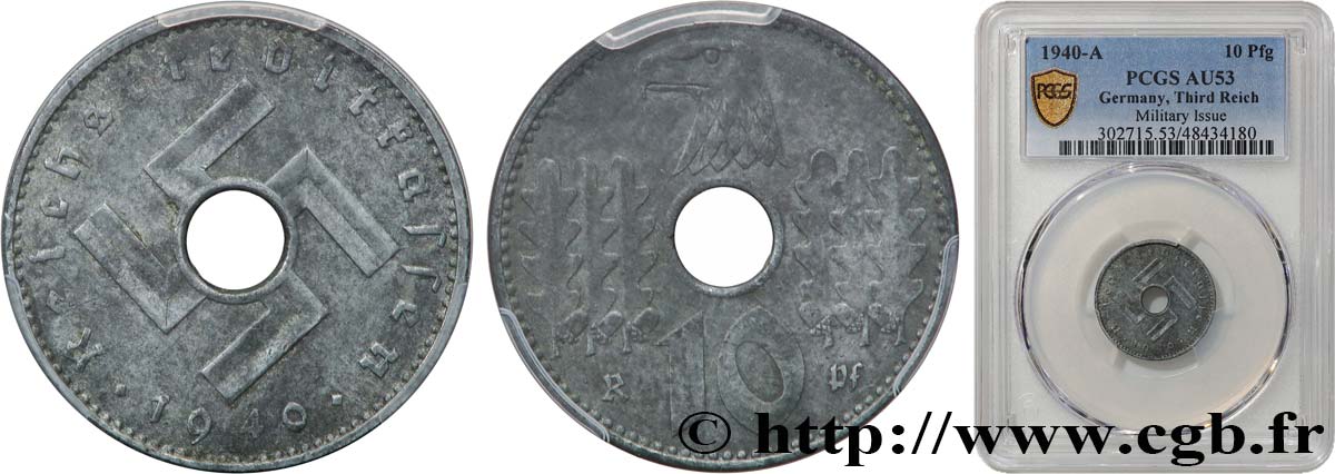 ALLEMAGNE 10 Reichspfennig (monnaie militaire) 1940 Berlin TTB53 