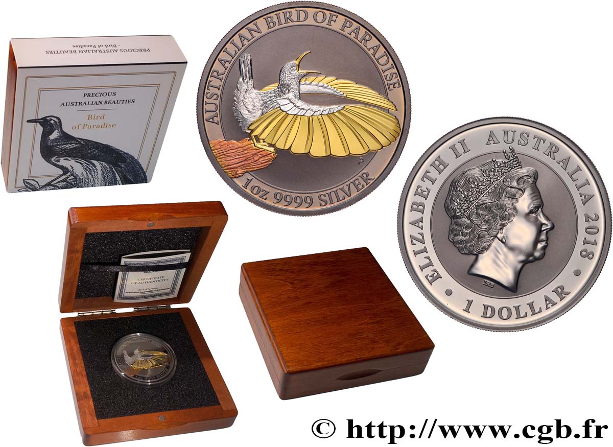 AUSTRALIE 1 Dollar Proof Oiseau du Paradis 2018  FDC 