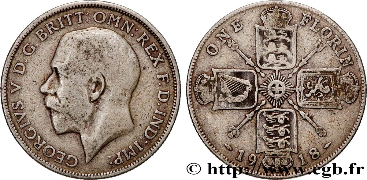 VEREINIGTEN KÖNIGREICH 1 Florin Georges V 1918  S 