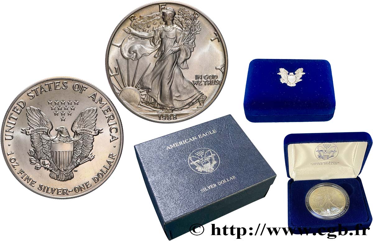 ESTADOS UNIDOS DE AMÉRICA 1 Dollar type Silver Eagle  1988 Philadelphie FDC 