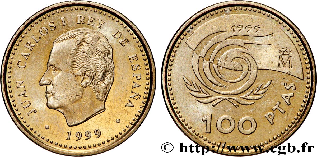 ESPAGNE 100 Pesetas Année internationale des personnes âgées 1999 Madrid SUP 
