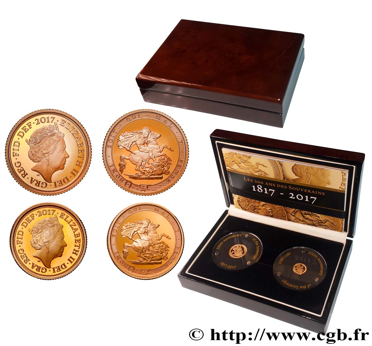 REGNO UNITO Coffret 200 ans des Souverains (1/4 souverain et 1/2 souverain) 2017 Royal Mint MS 