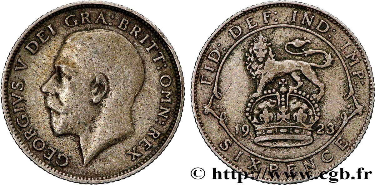 UNITED KINGDOM 6 Pence Georges V 1923  VF 