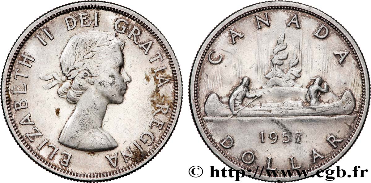CANADA 1 Dollar Elisabeth II 1957  TTB+ 