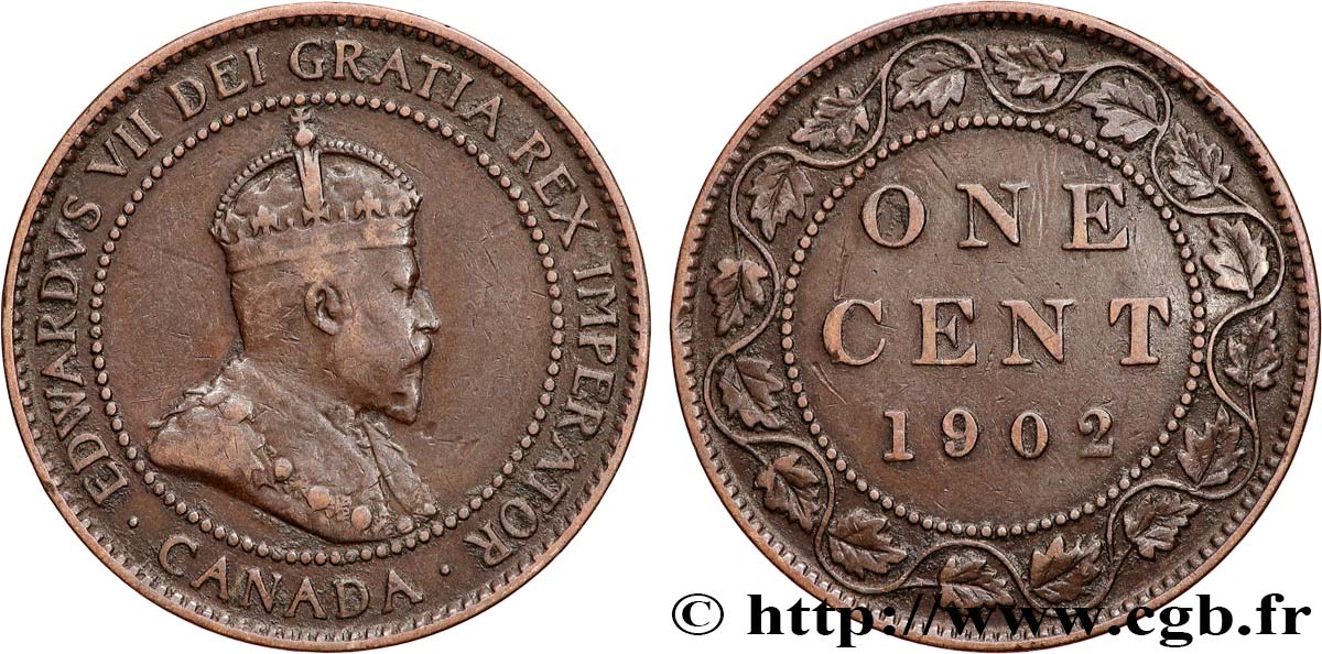CANADA 1 Cent Edouard VII 1902  TB+ 