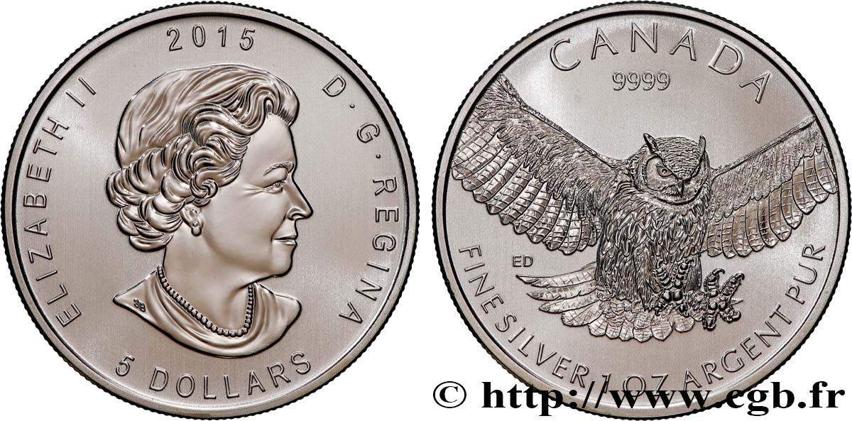 CANADA 5 Dollars (1 once) Proof Rapace 2015  SPL 