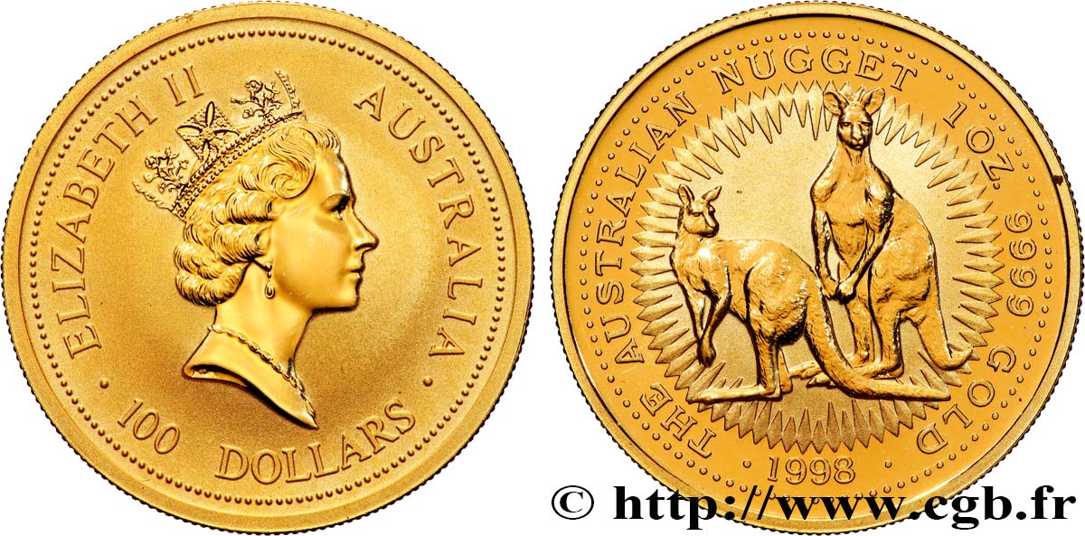 GOLD-, PALLADIUM- UND PLATIN-INVESTITIONEN 1 Oz- 100 Dollars  1998  ST 