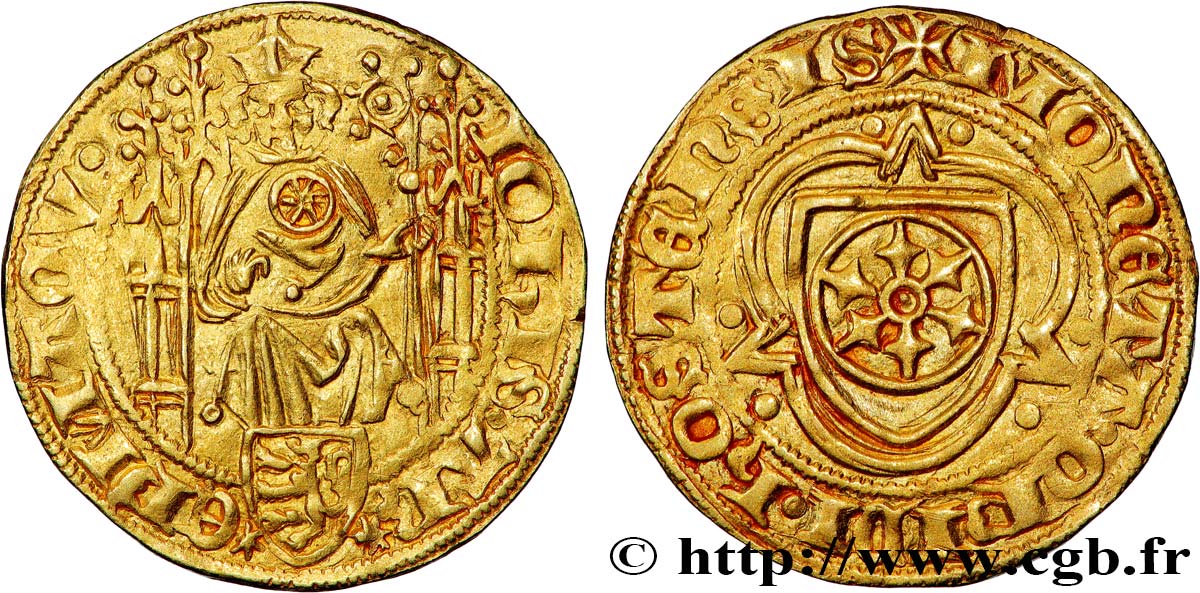 GERMANY – MAINZ - JOHANN II, VON NASSAU Gulden ou Ducat n.d. Höchst fVZ 