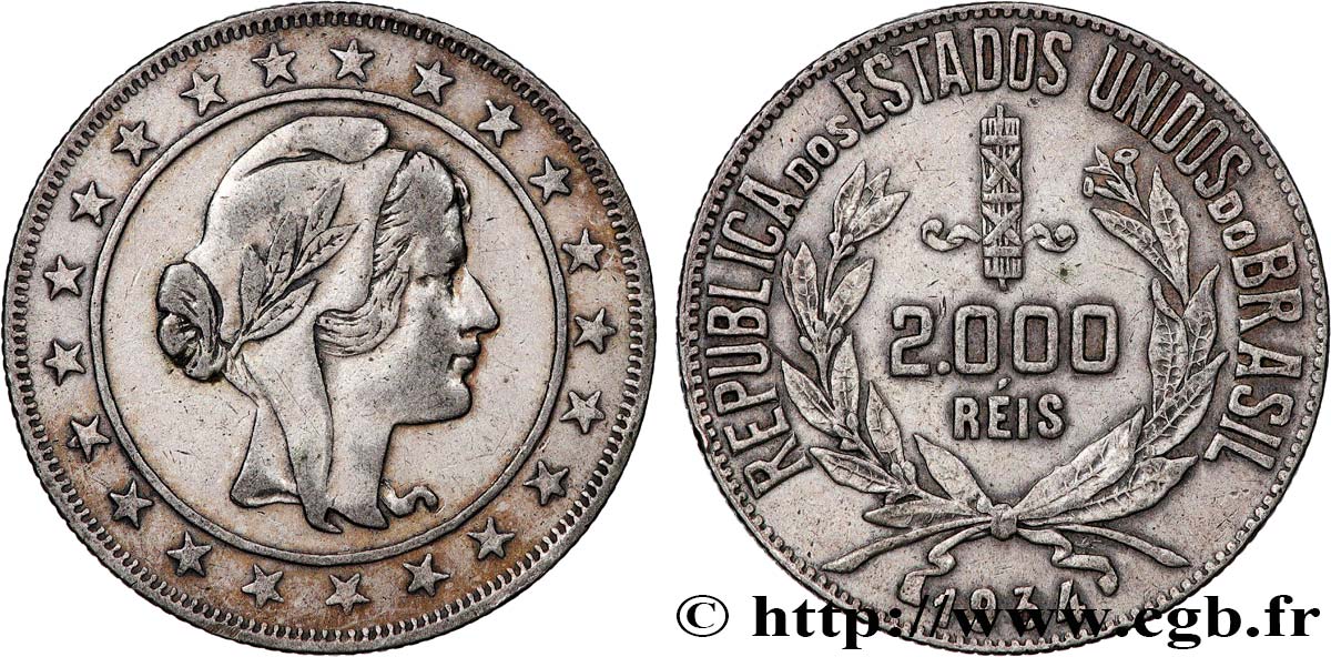 BRASIL 2000 Reis “Liberté” 1934  MBC 
