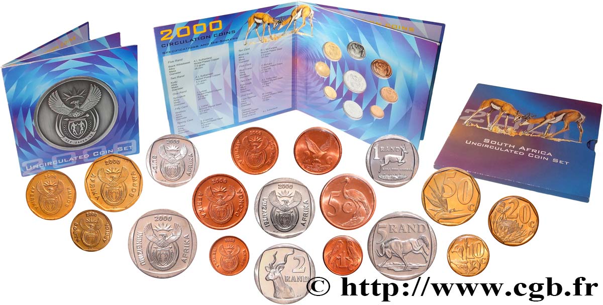 SOUTH AFRICA Série FDC 9 monnaies 2000  MS 