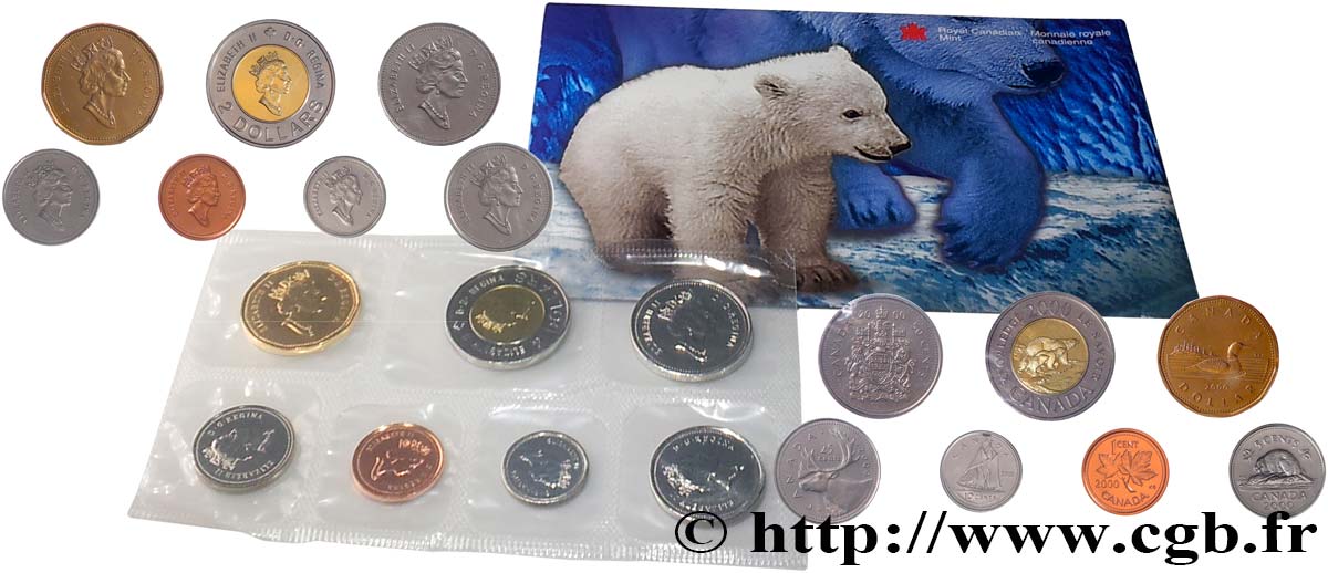 CANADA Série 7 monnaies 2000  MS 