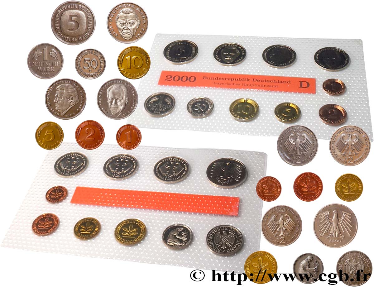 ALLEMAGNE Série de 10 pièces 2000 Munich FDC 