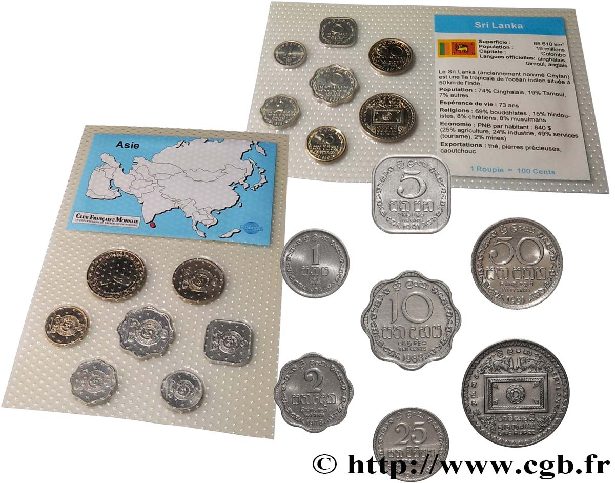 SRI LANKA Série de 7 monnaies 1999  FDC 