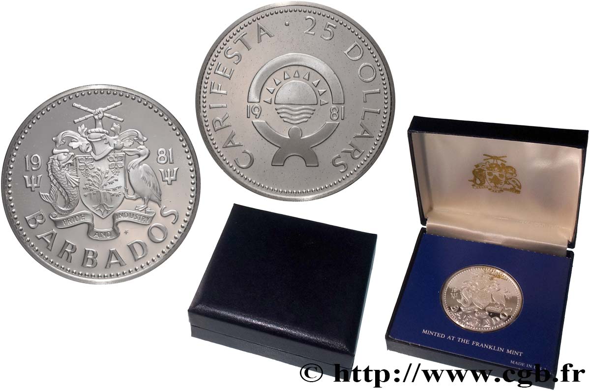 BARBADOS 25 Dollars Festival des arts caribéens 1981  MS 