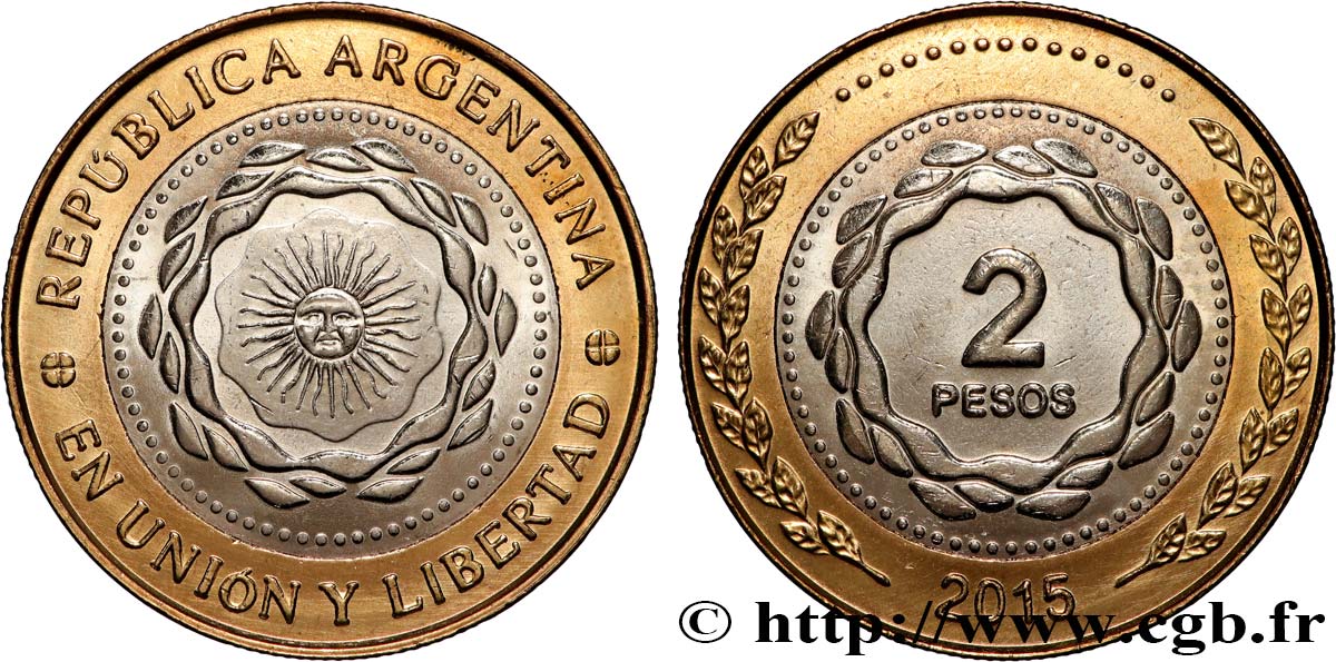 ARGENTINA 2 Pesos 2015  SC 