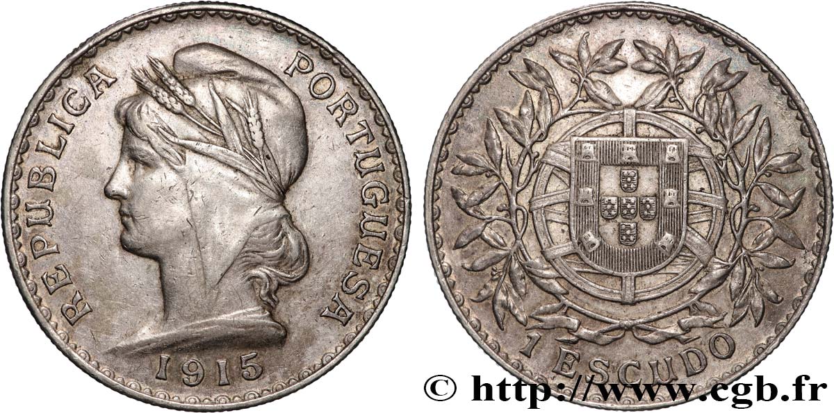 PORTUGAL 1 Escudo 1915  MBC+ 