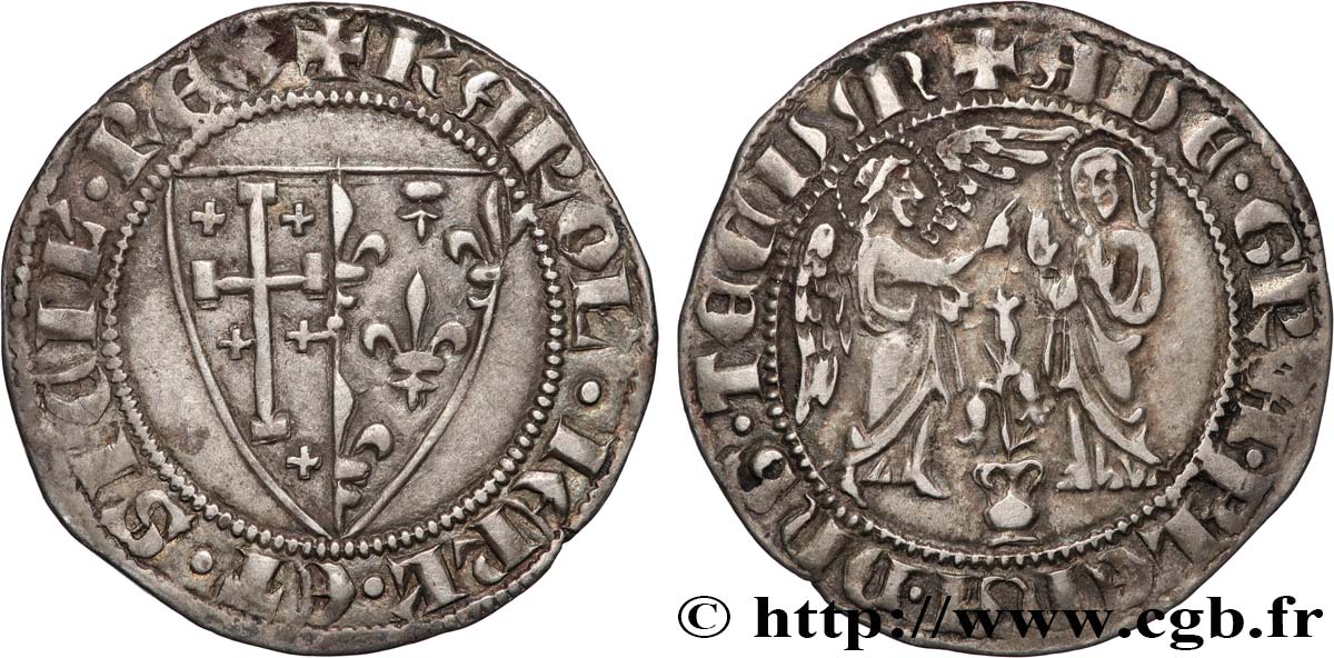 ITALIE - ROYAUME DE NAPLES - CHARLES Ier D ANJOU Salut d argent n.d. Naples TTB+ 