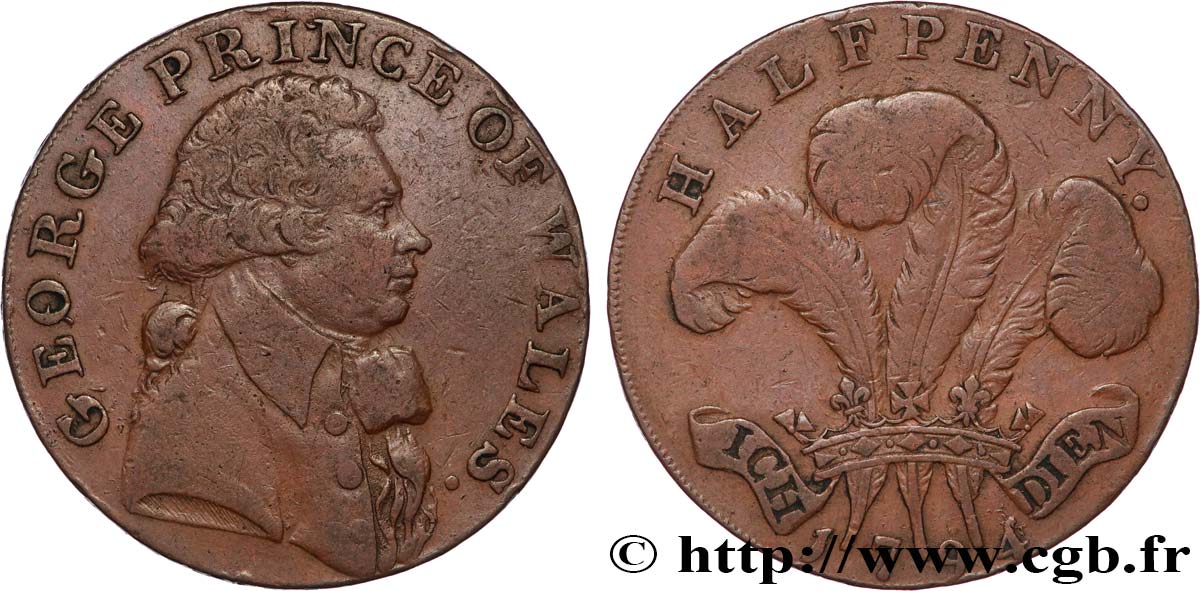 REINO UNIDO (TOKENS) 1/2 Penny (Essex) Warley Camp 1794  BC+ 