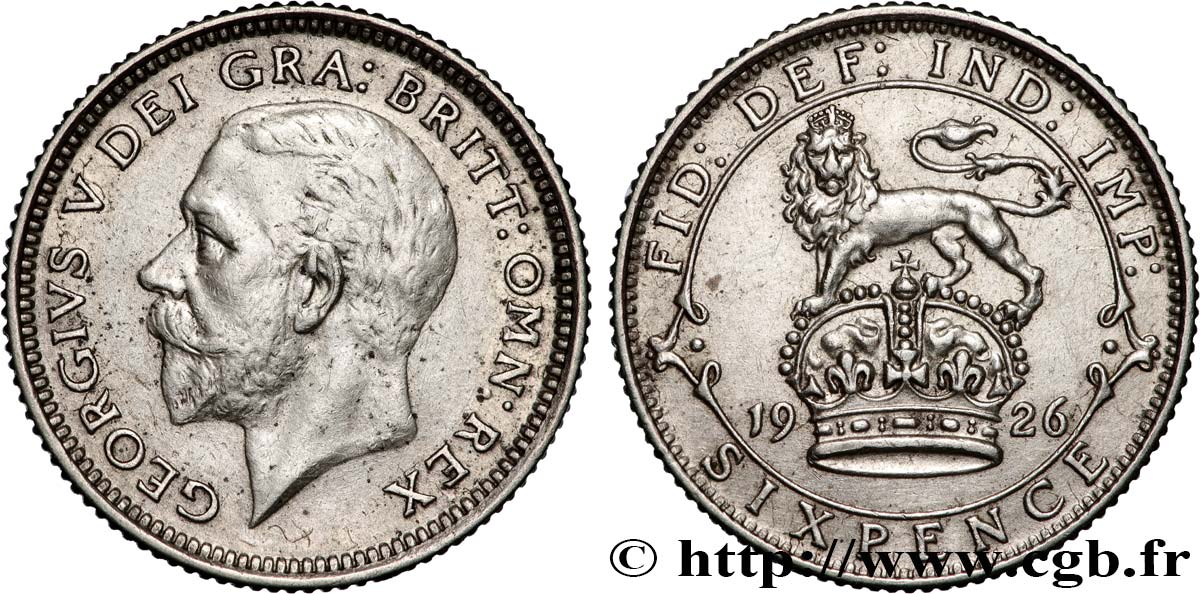 UNITED KINGDOM 6 Pence Georges V 1926  XF 