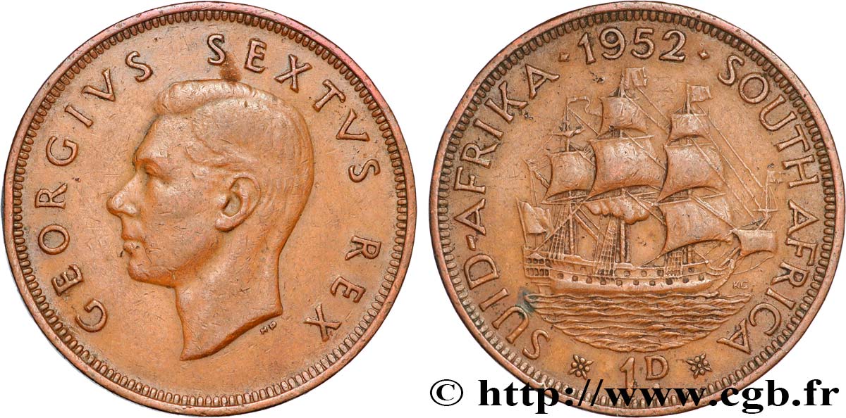 SUDAFRICA 1 Penny Georges VI 1952  BB 